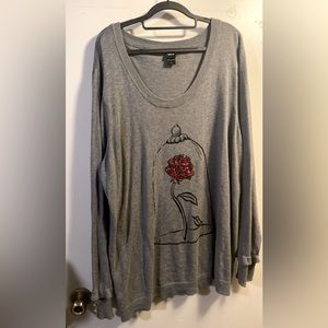 Disney Torrid Beauty and the Beast rose sweater 3X